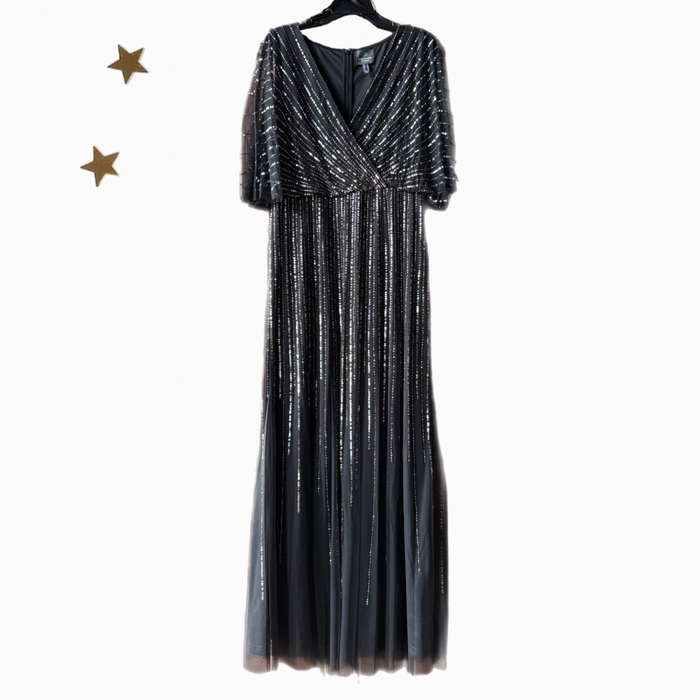 Adrianna Papell Black and Sequin Dress